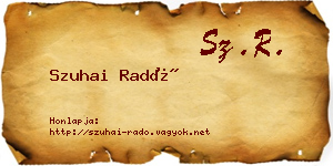 Szuhai Radó névjegykártya